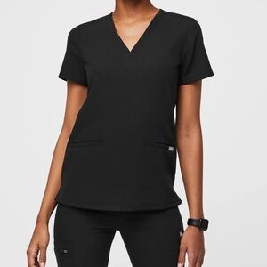 FIGS Casma Three-Pocket Scrub Top Black Size Small
